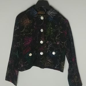 Alex Kim Colorful Button Down Jacket With Shell Buttons